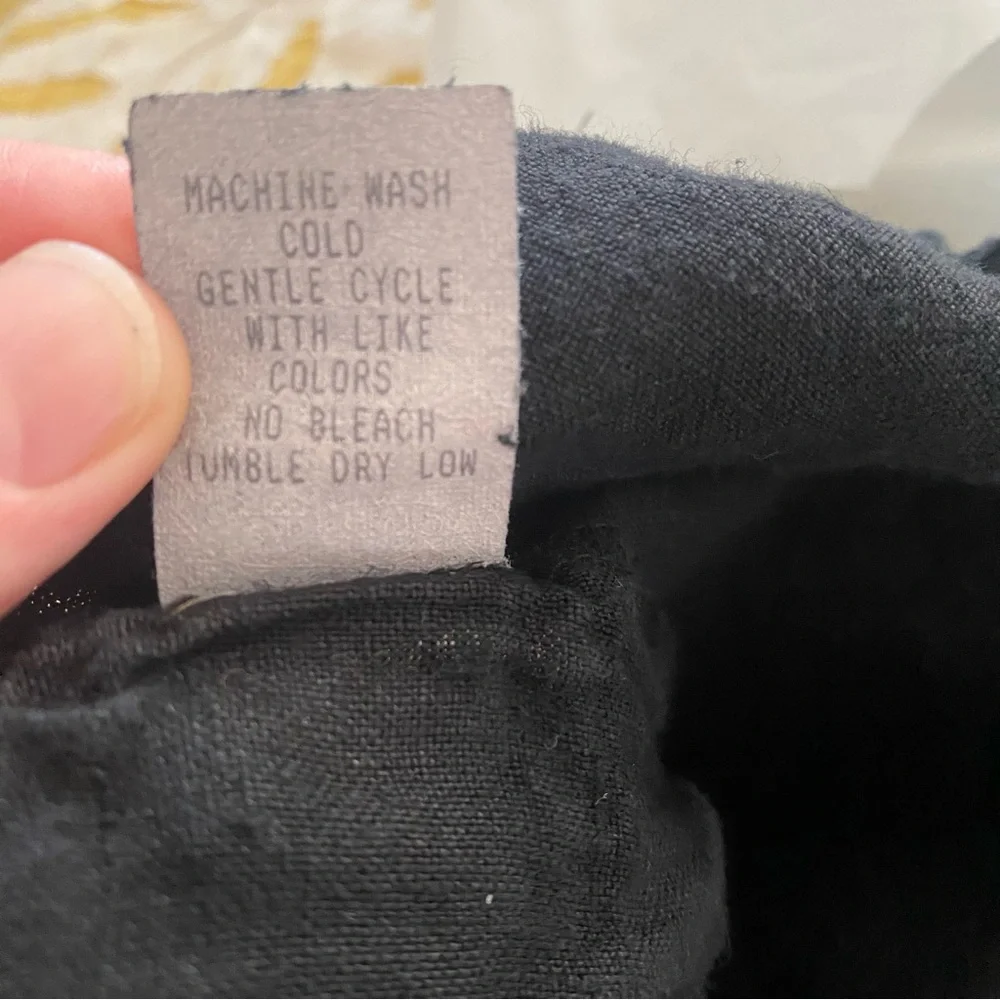 Black wide leg linen pants, women’s size L - Picture 2 of 7